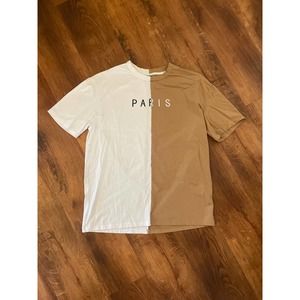 SHEIN Tee oversized Paris Top color block sz large